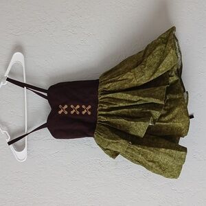 Brown And Olive Green Dress